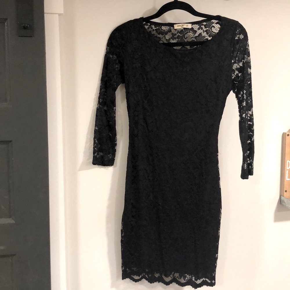Black Arden B lace little black dress